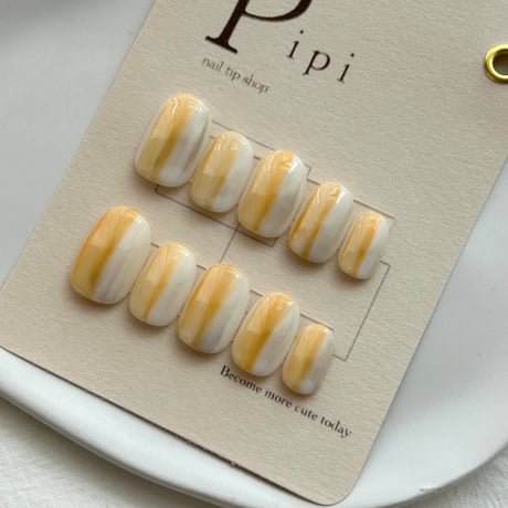 pastel orangeニュアンスボーダー