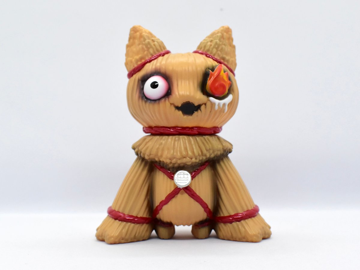 ワンフェス2025 藁人形　ソフビ 猫藁人形のろろる ノーマル(マグネット付き） | Elfrog工房