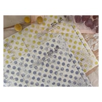 【印刷物】paper word dot blue and yellow 水玉のワード柄のペーパー（ブルーとイエロー）【再販】