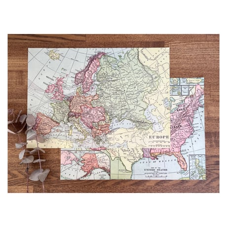 【印刷物】paper vintage map  ヴィンテージな地図のペーパー