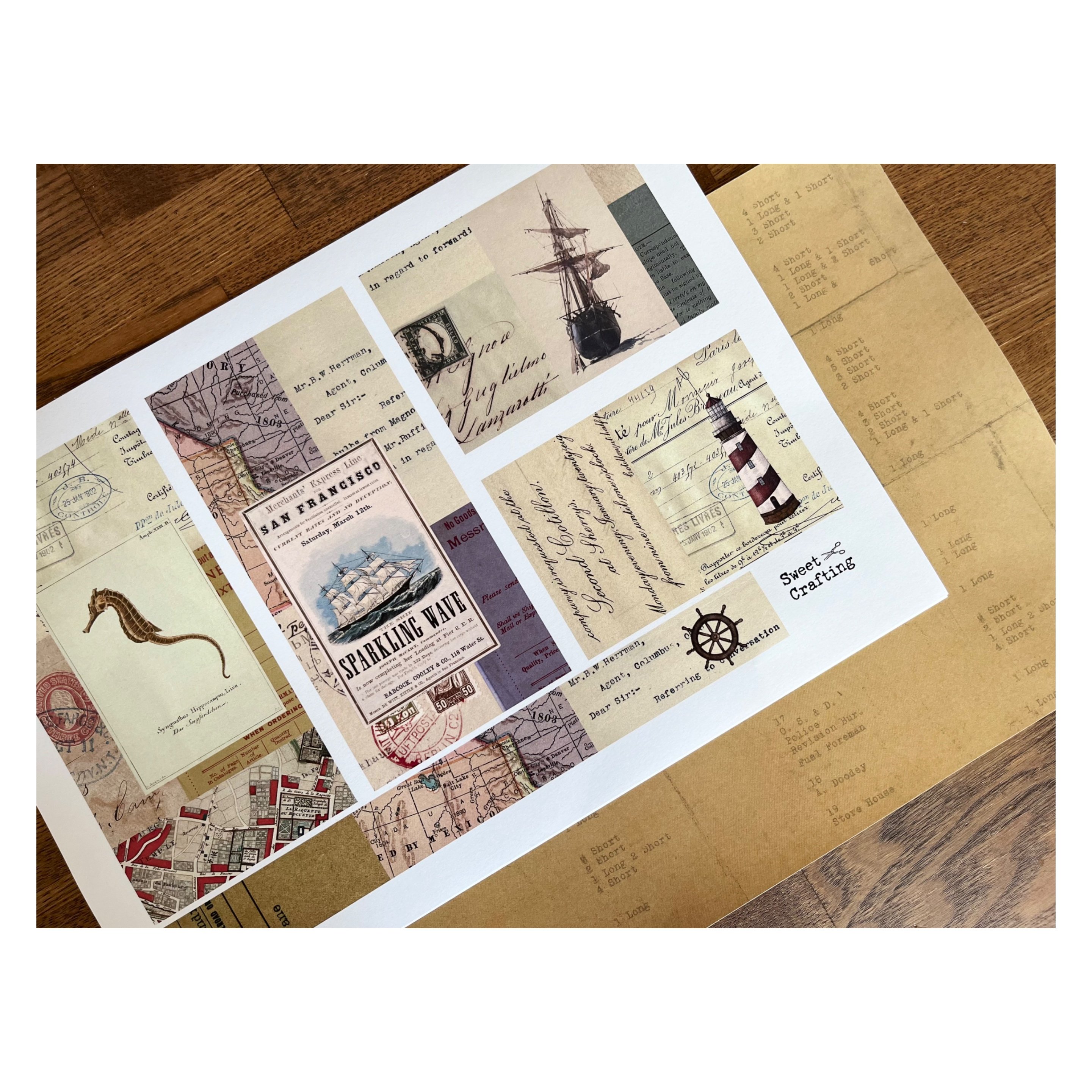 印刷物】collage sheet summer 夏のコラージュシート | Sweet Cr