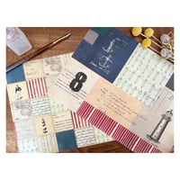 【印刷物】paper patchwork marine マリン風のパッチワークペーパー