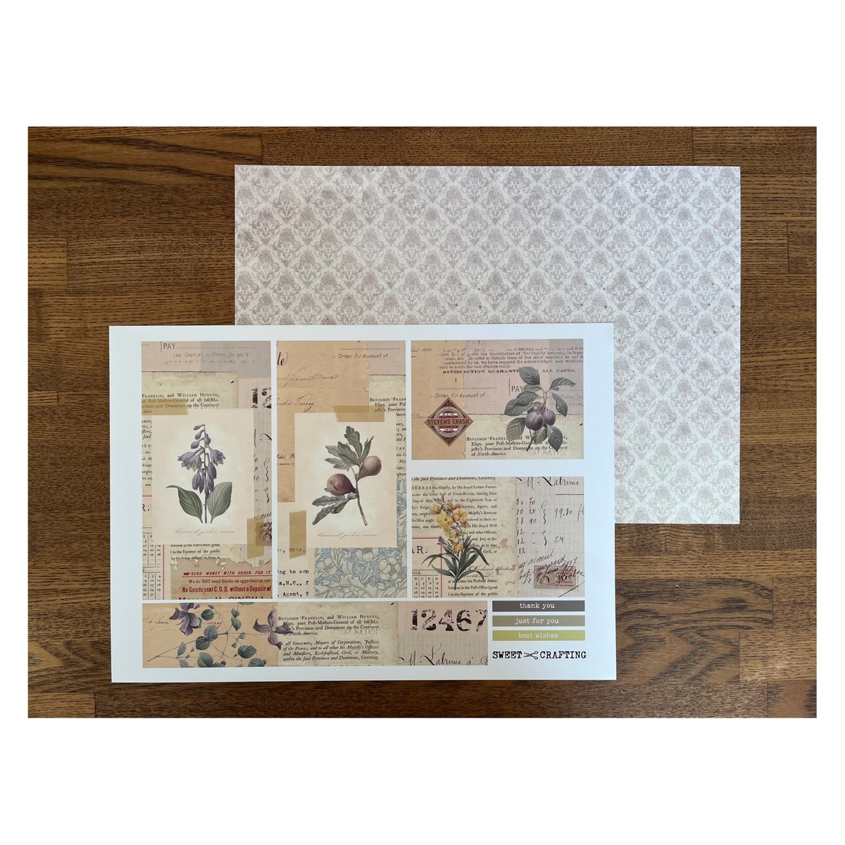 印刷物】collage sheet botanical ボタニカルなコラージュシート