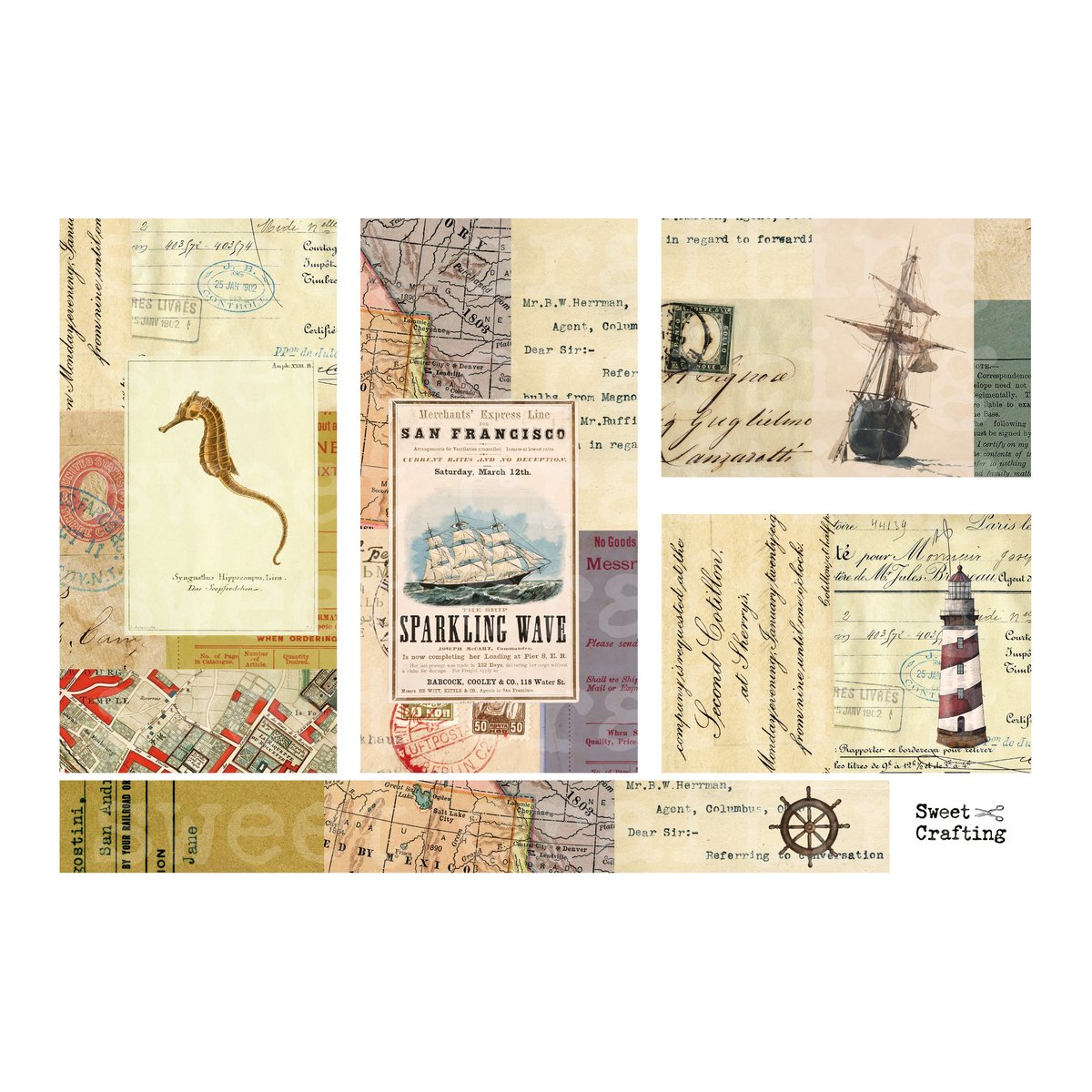 デジタルコンテンツ】collage sheet summer 夏のコラージュシート | Sw