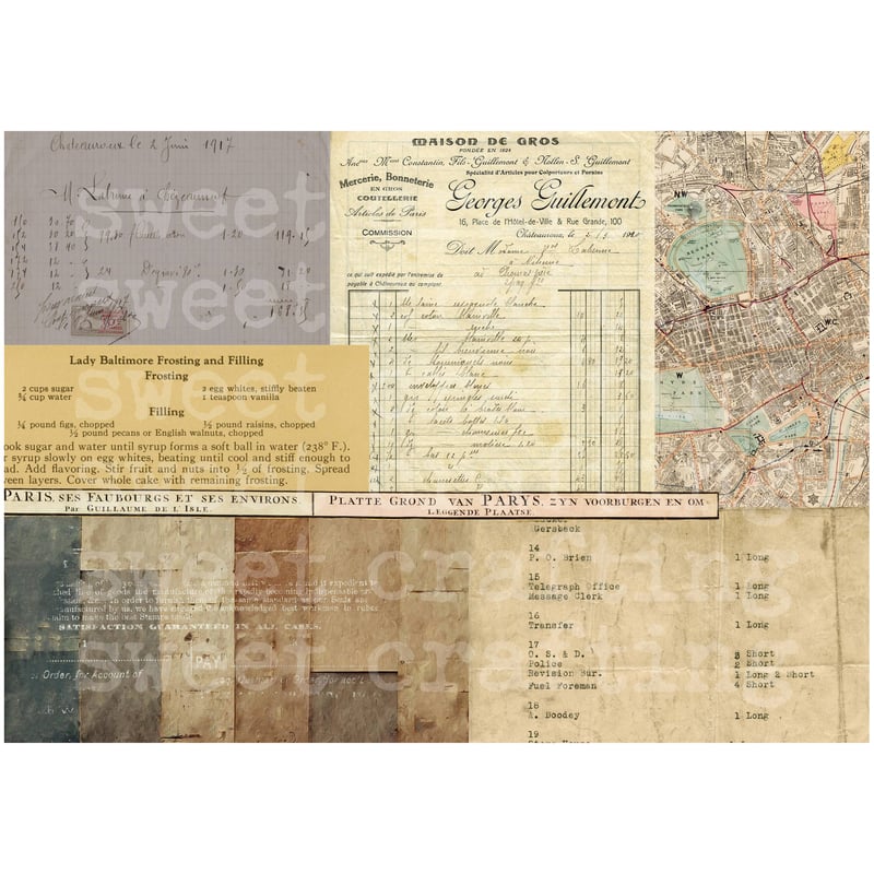 デジタルコンテンツ】collage paper8 コラージュペーパー8 | Sweet Cr