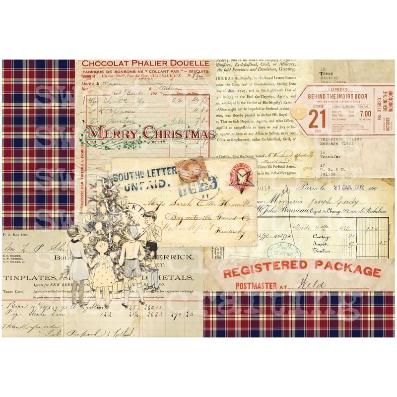 デジタルコンテンツ】collage paper Christmas クリスマスコラージュ