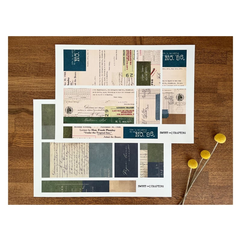 印刷物】collage sheet コラージュシート | Sweet Crafting