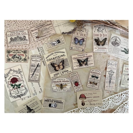 【印刷物】label botanical2 ボタニカルなラベル2