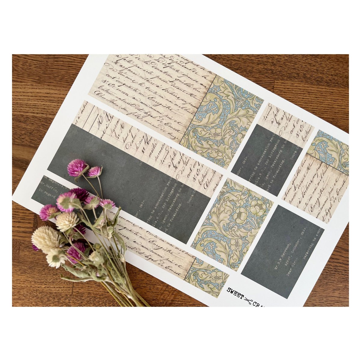 印刷物】collage sheet コラージュシート | Sweet Crafting