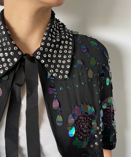 Sequin silk cape