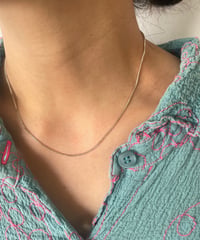 Vintage Silver 925 tiny chain necklace design Curb ⑧