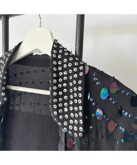 Sequin silk cape