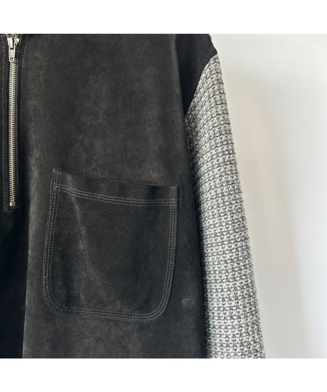 90s Suede×Wool Knit Pullover