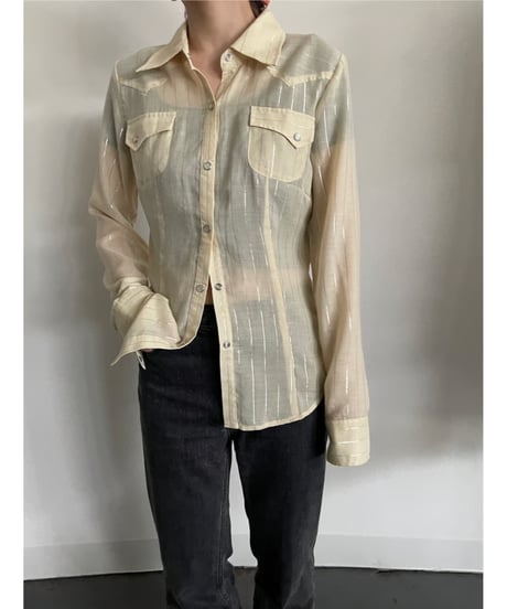 sheer Western Stripe shirt
