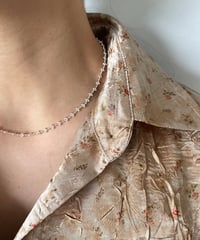 DEAD STOCK Vitage Italy 925 tiny chain necklace Flower 13