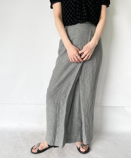 Linen tuck skirt
