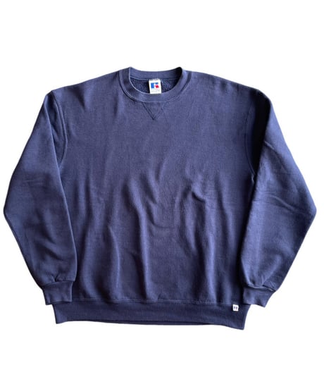 90s RUSSELL ATHLETIC sweat shirt NAVY XL