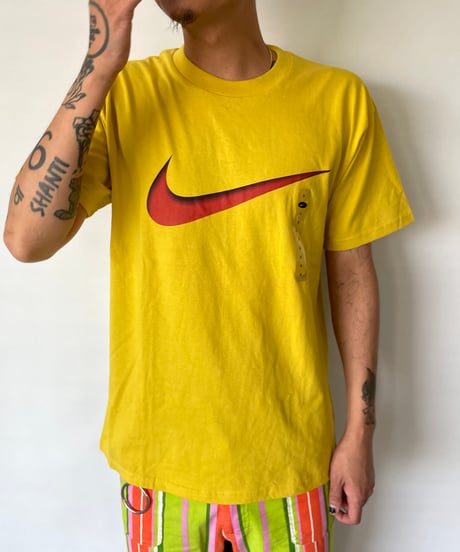 dead stock "90s NIKE Swoosh" s/s tee S