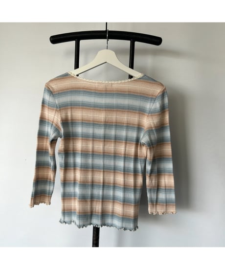 Henley neck ruffle tops