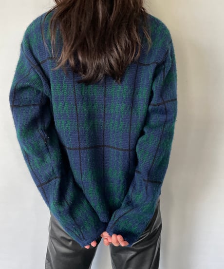 Tally Ho Green Check Cardigan
