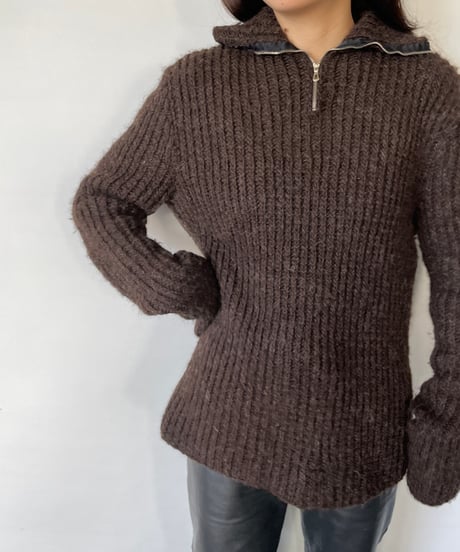 60s Europe half zip knit
