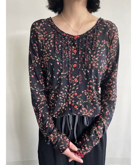 flower mesh cardigan