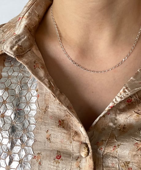 DEAD STOCK Vintage Italy 925 tiny chain necklace Azuki 14