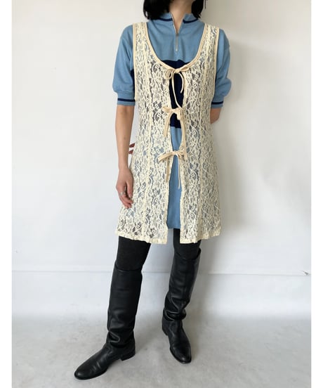 flower lace see-through Vest