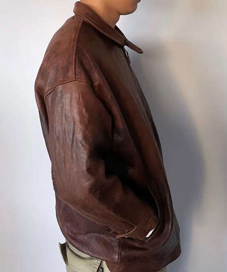 90s RALPH LAUREN leather swing top XL