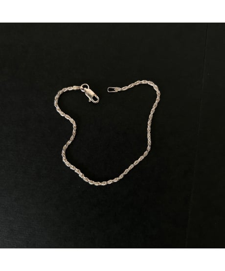 Vintage ITALY 925 Rope chain bracelet　①