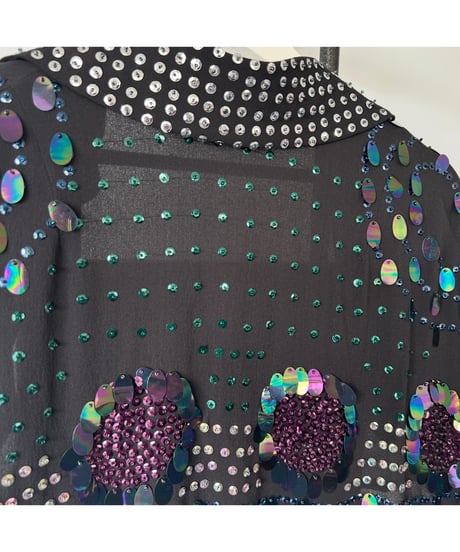Sequin silk cape