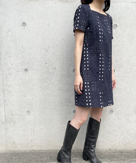 cut work lace mini dress