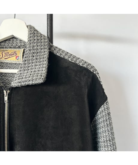 90s Suede×Wool Knit Pullover