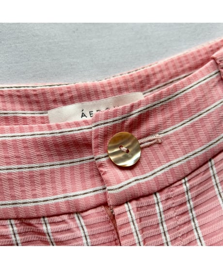 Pink stripe wide pants