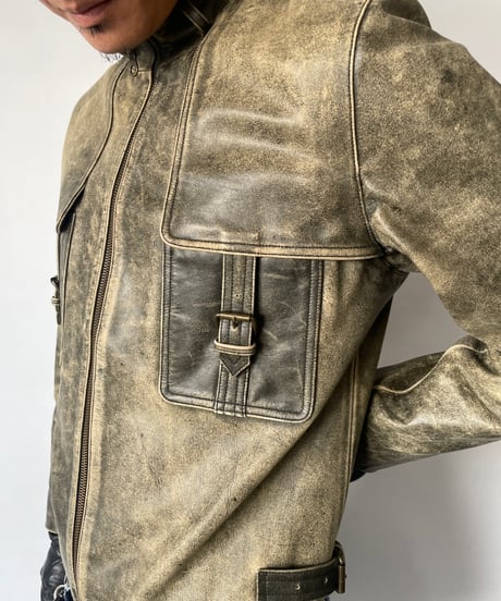 Vintage Stand Collar Leather Jacket