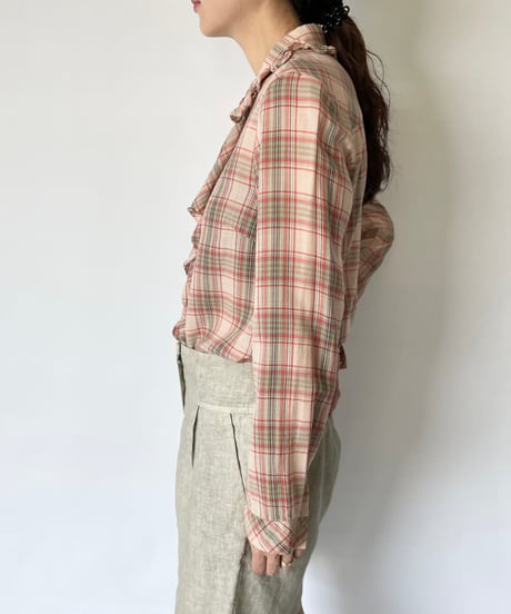 Check Frilled shirt