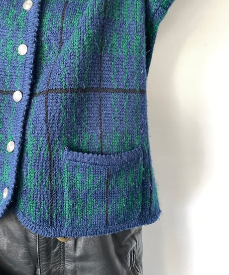 Tally Ho Green Check Cardigan