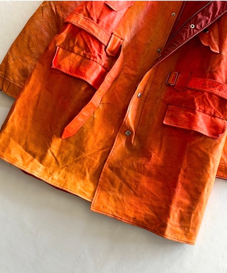 80s Europe orange coat