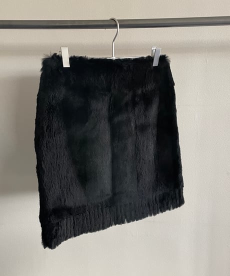 Europe vintage fur trapeze skirt