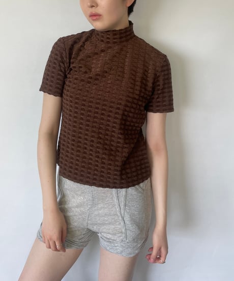 Back Zip Mock Neck Tops