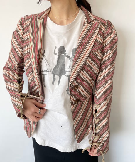 Made in France Vintage Lace up Jacket