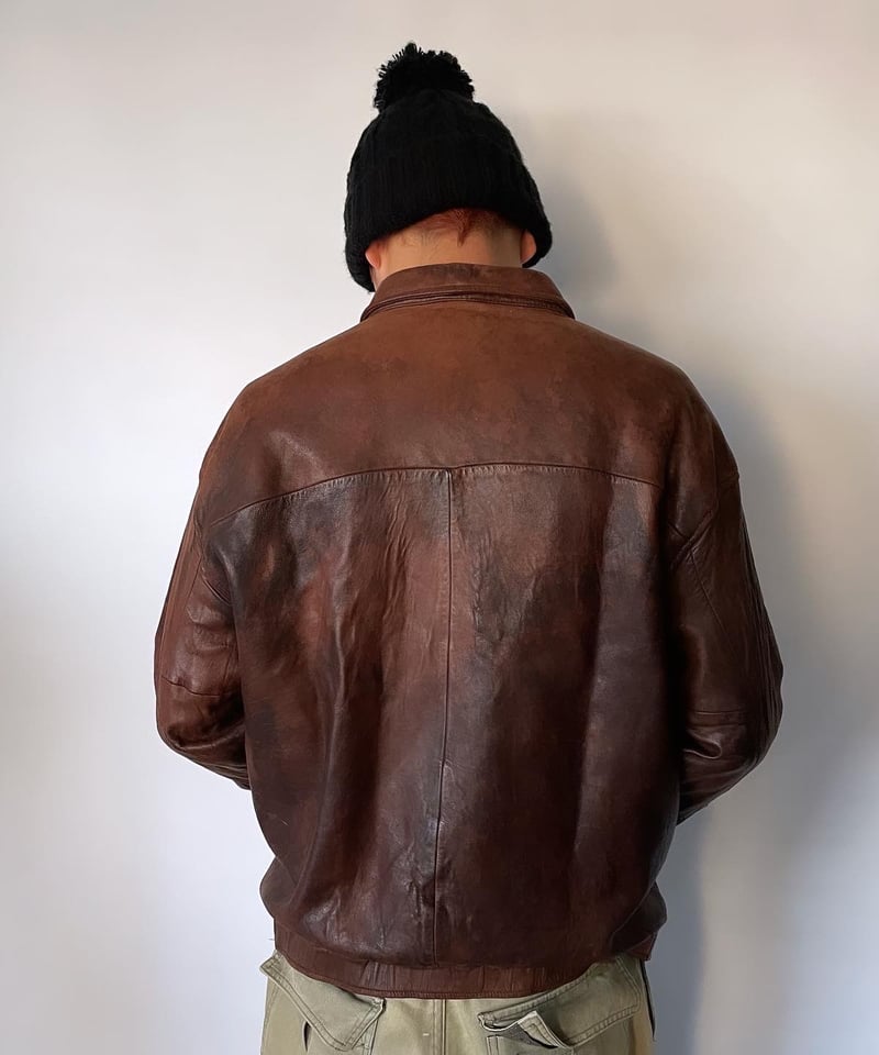 [色◎] 90s-00s   ラムレザー スイングトップ 90s~ Ralph Lauren leather swing top XL