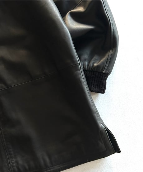 Europe Black Leather Pullover