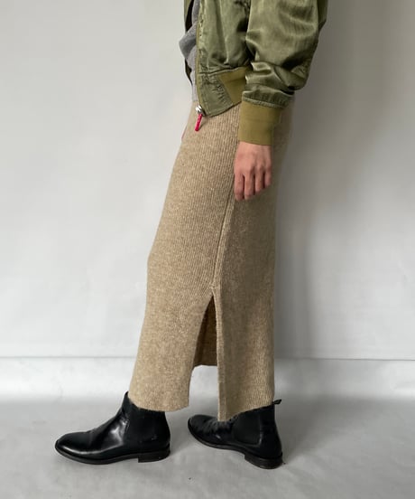 Vintage Wool Slit Skirt