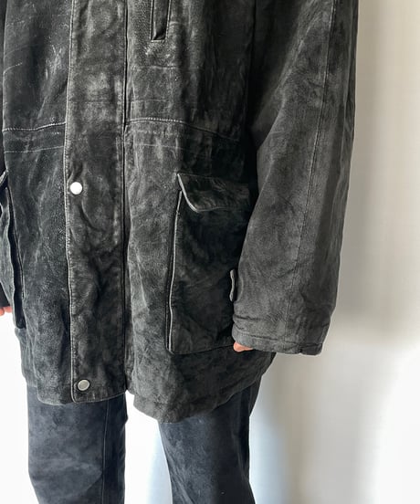 80-90s  Pig Skin Stand Collar Coat