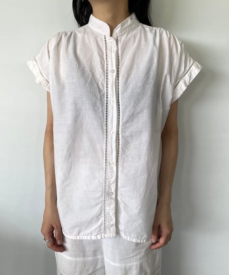 Europe vintage white blouse　44