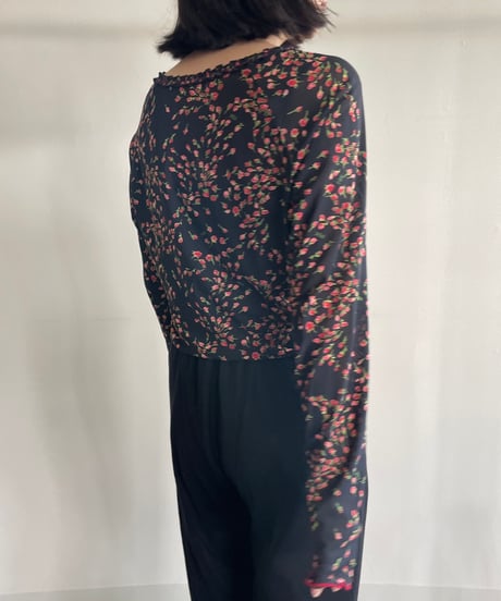 flower mesh cardigan