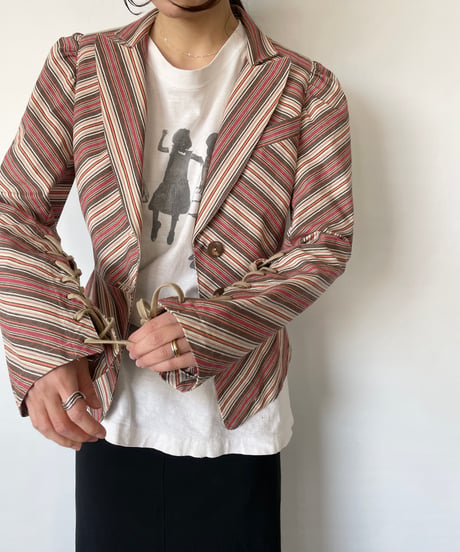 Made in France Vintage Lace up Jacket
