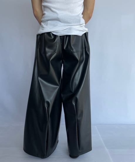 NAM "HORN PANTS - FAUX LEATHER" (BLACK)