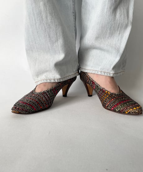 CLAUDIO MERAZZI mesh leather pumps